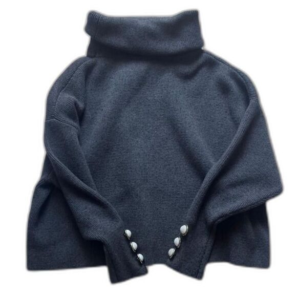 ZARA Knit Pearl Button Turtleneck Sweater - Size S - Picture 3 of 3